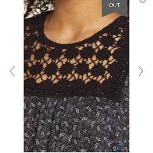 Caslon Crochet Yoke Top